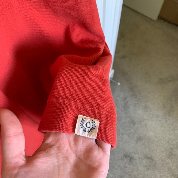 Chaps Red Quarter Button Sweater - Picture 5 of 6